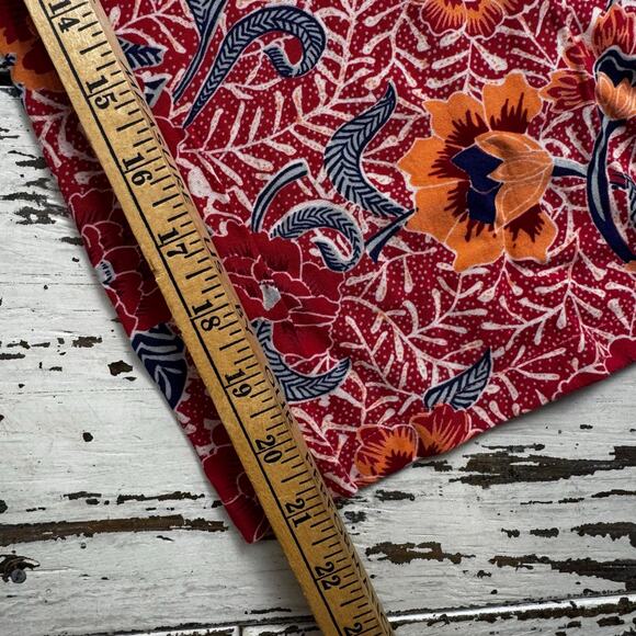 Angie Floral Printed Tie Waisted Cropped Pants Size Large Pink Multicolor Orange - Picture 4 of 6